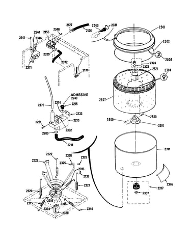 Tub, water valve & lid switch