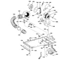 GE WSM2000HBW dryer motor, blower & belt diagram