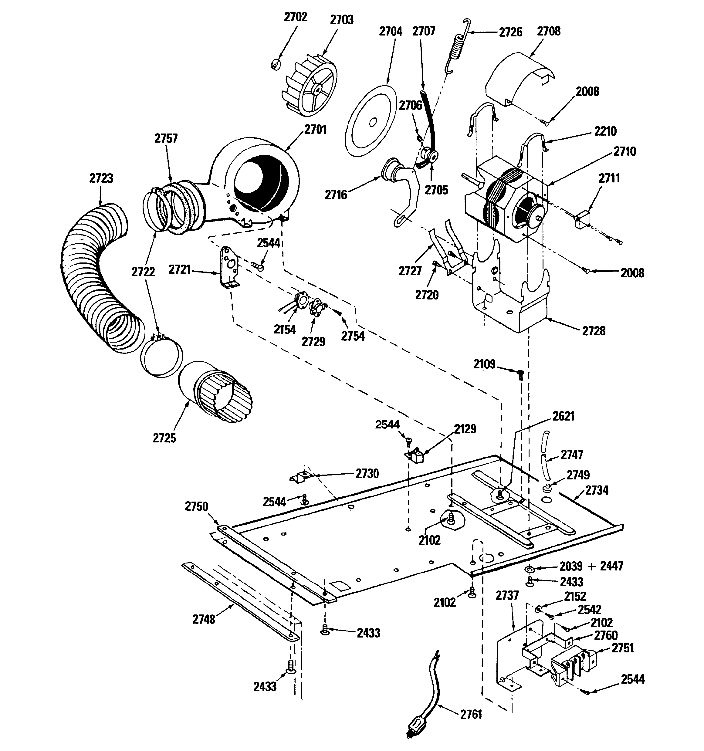 Dryer motor, blower & belt