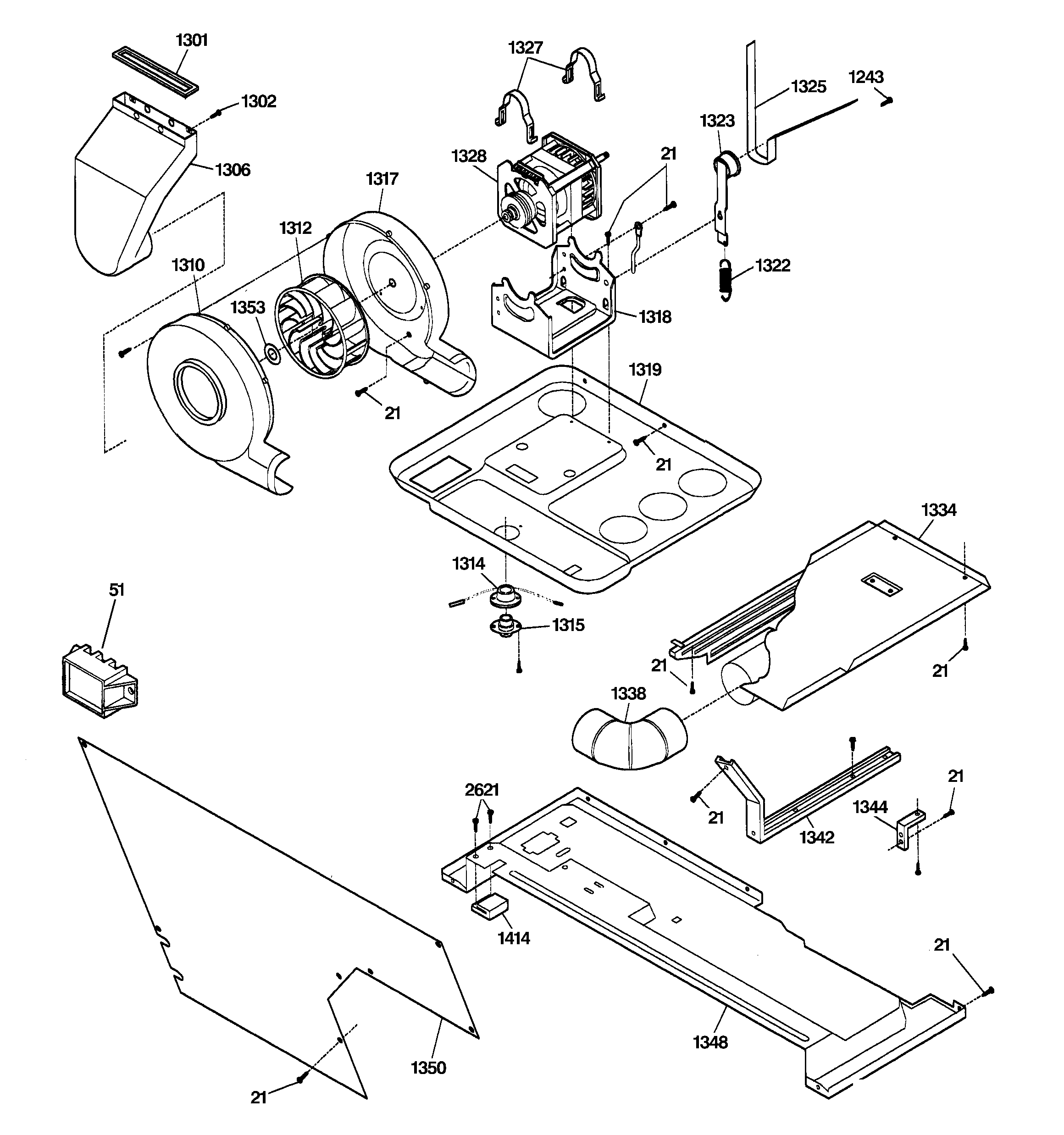 Dryer motor, blower & belt