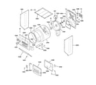 GE WSM2780WCWWW dryer cabinet, drum & heater diagram