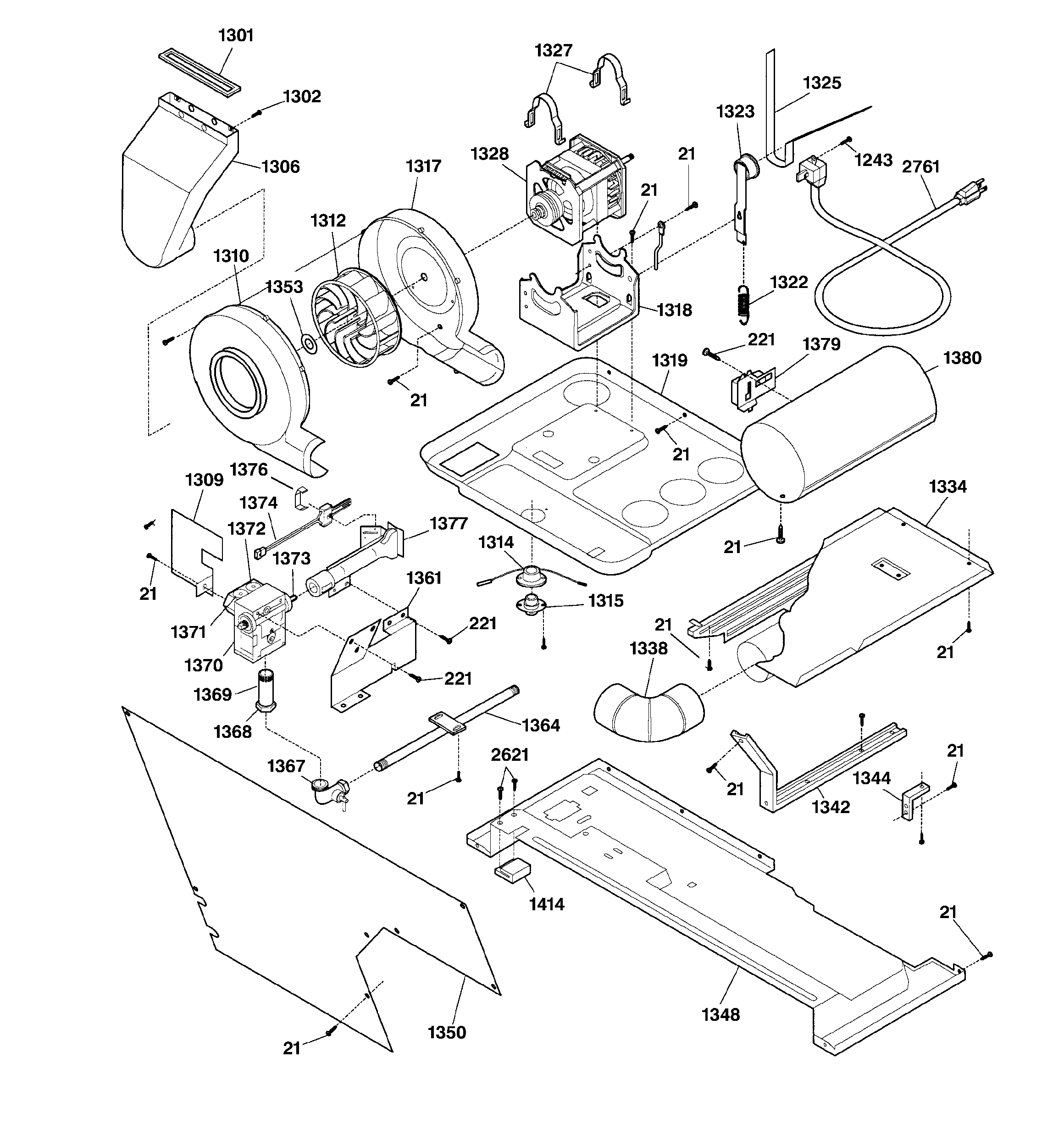 Dryer motor, blower & belt