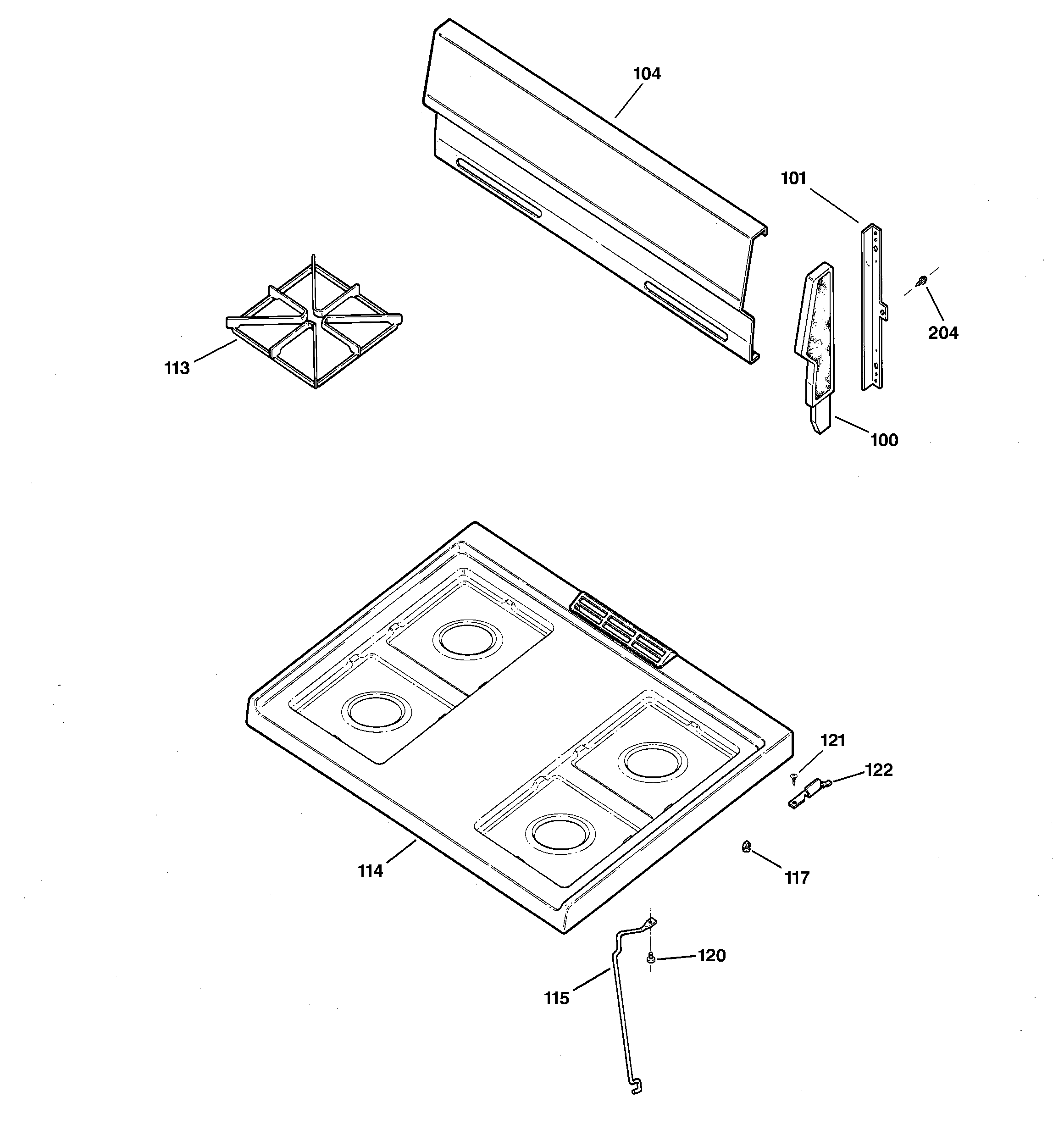 CONTROL PANEL & COOKTOP