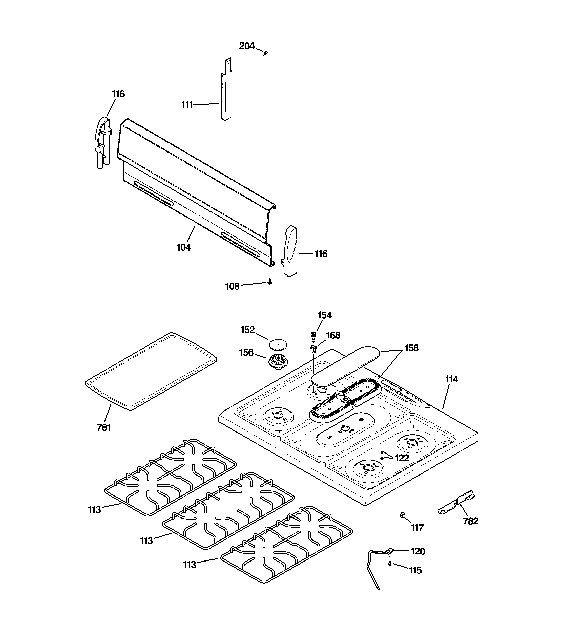 CONTROL PANEL & COOKTOP