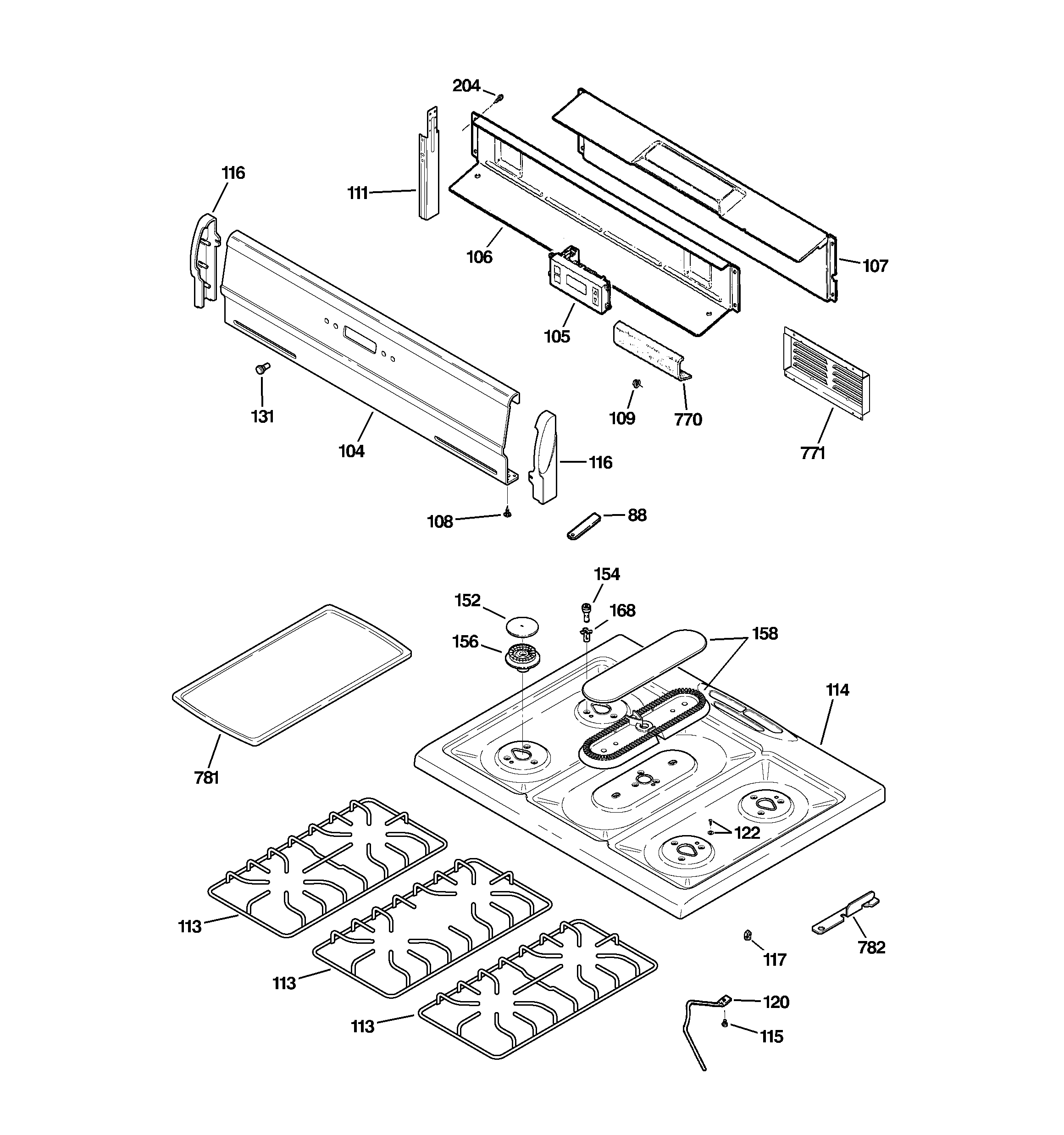 CONTROL PANEL & COOKTOP