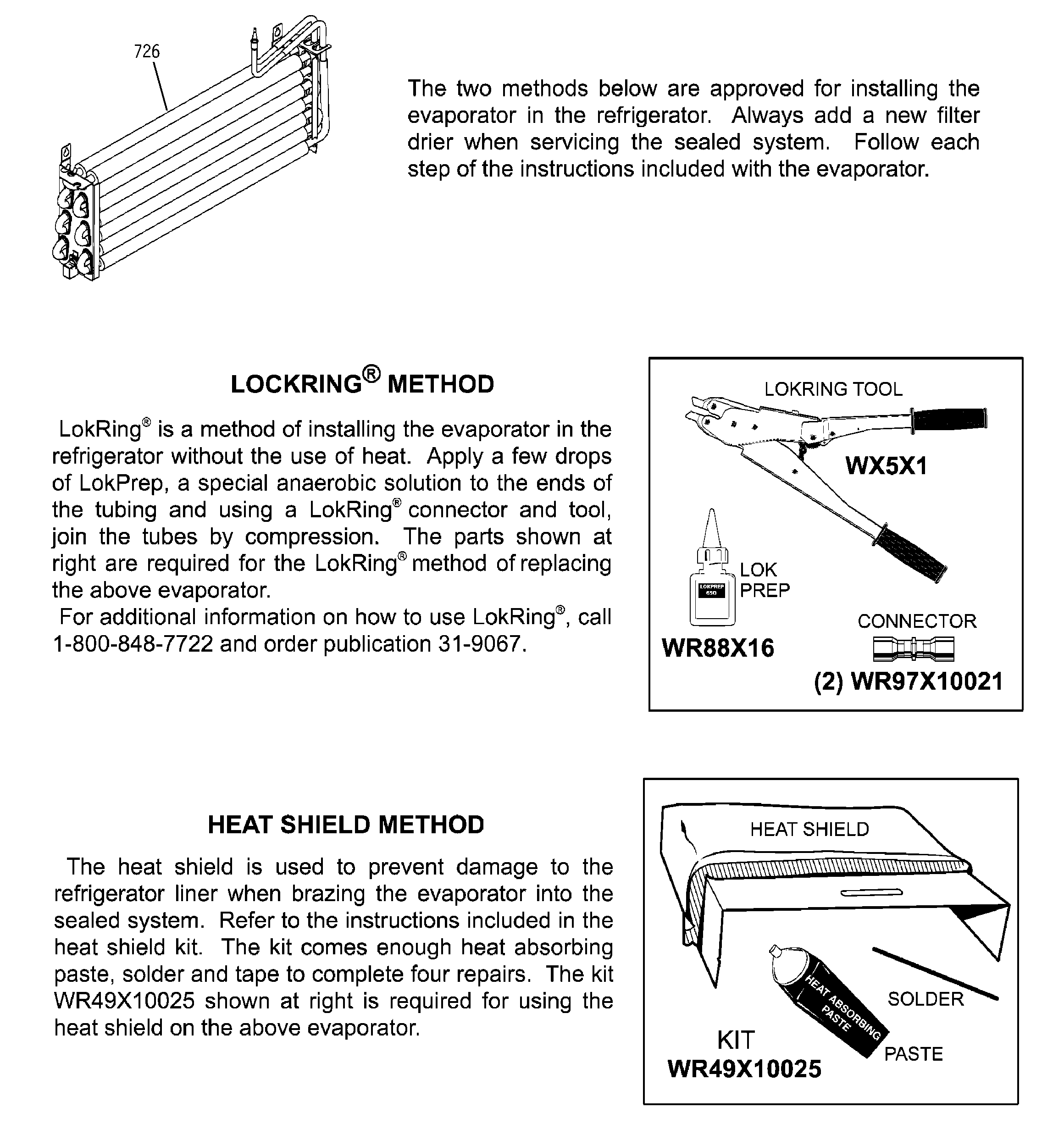 Evaporator instructions