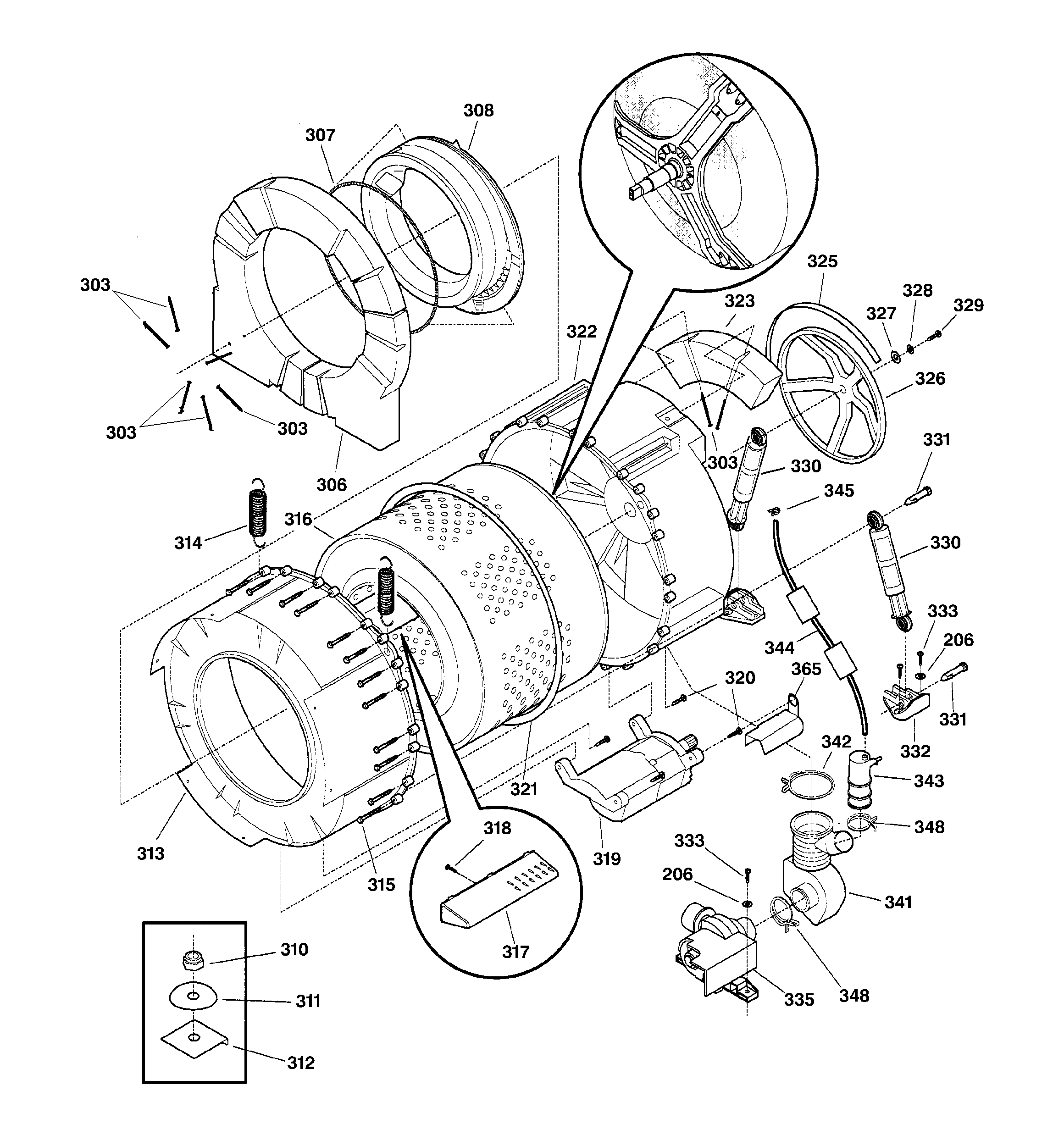 Tub & motor