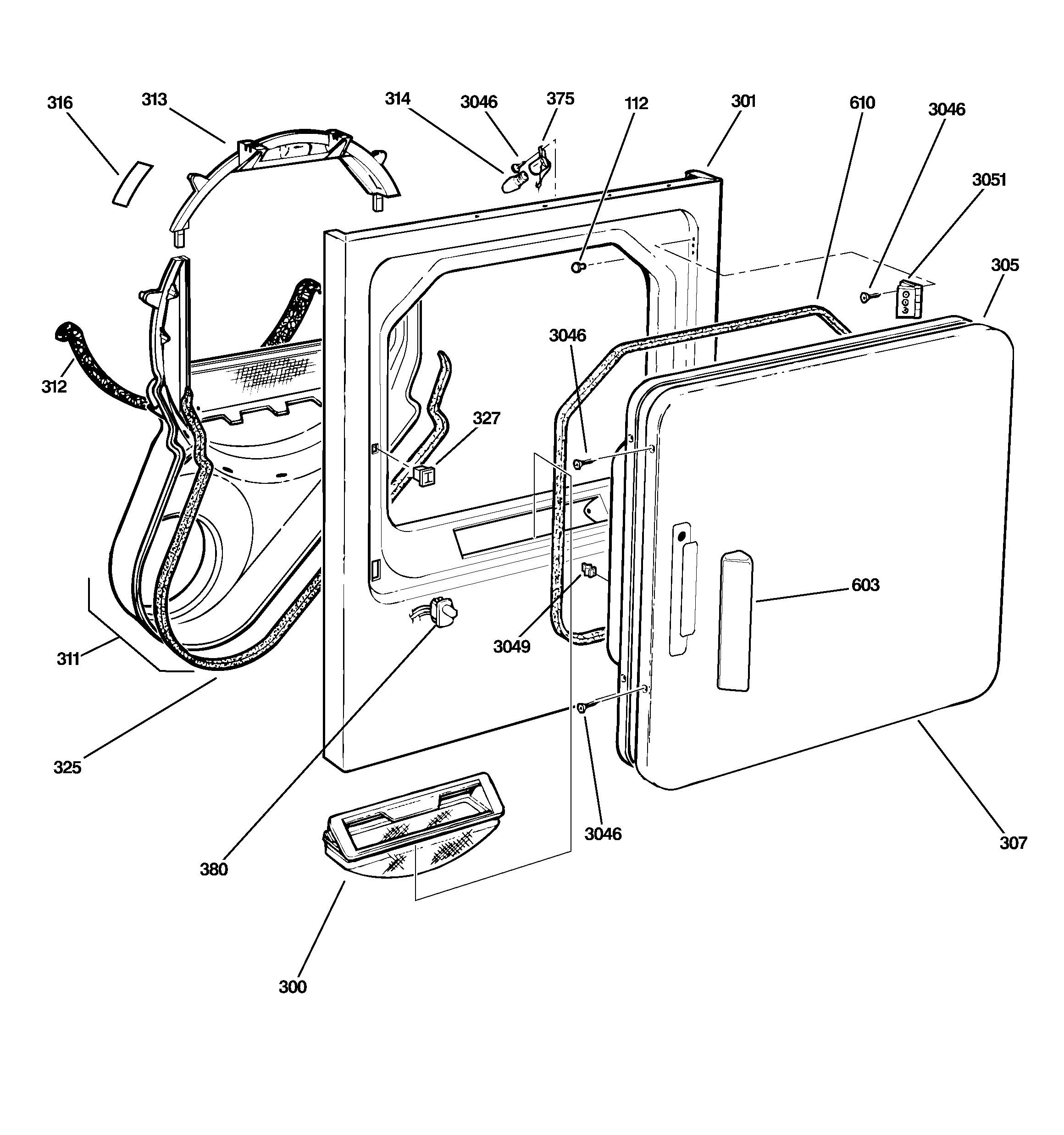 FRONT PANEL & LINT FILTER