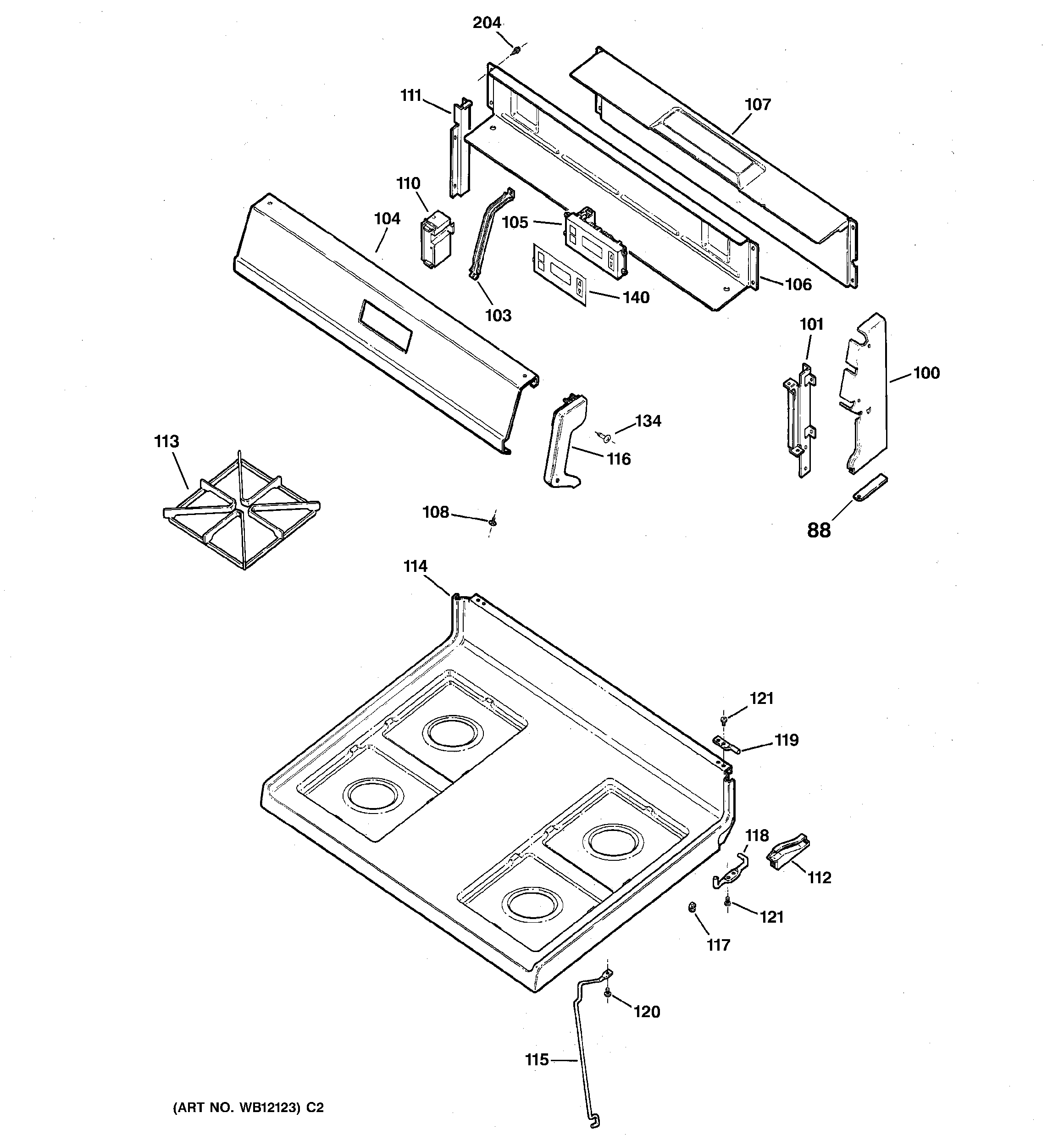 CONTROL PANEL & COOKTOP