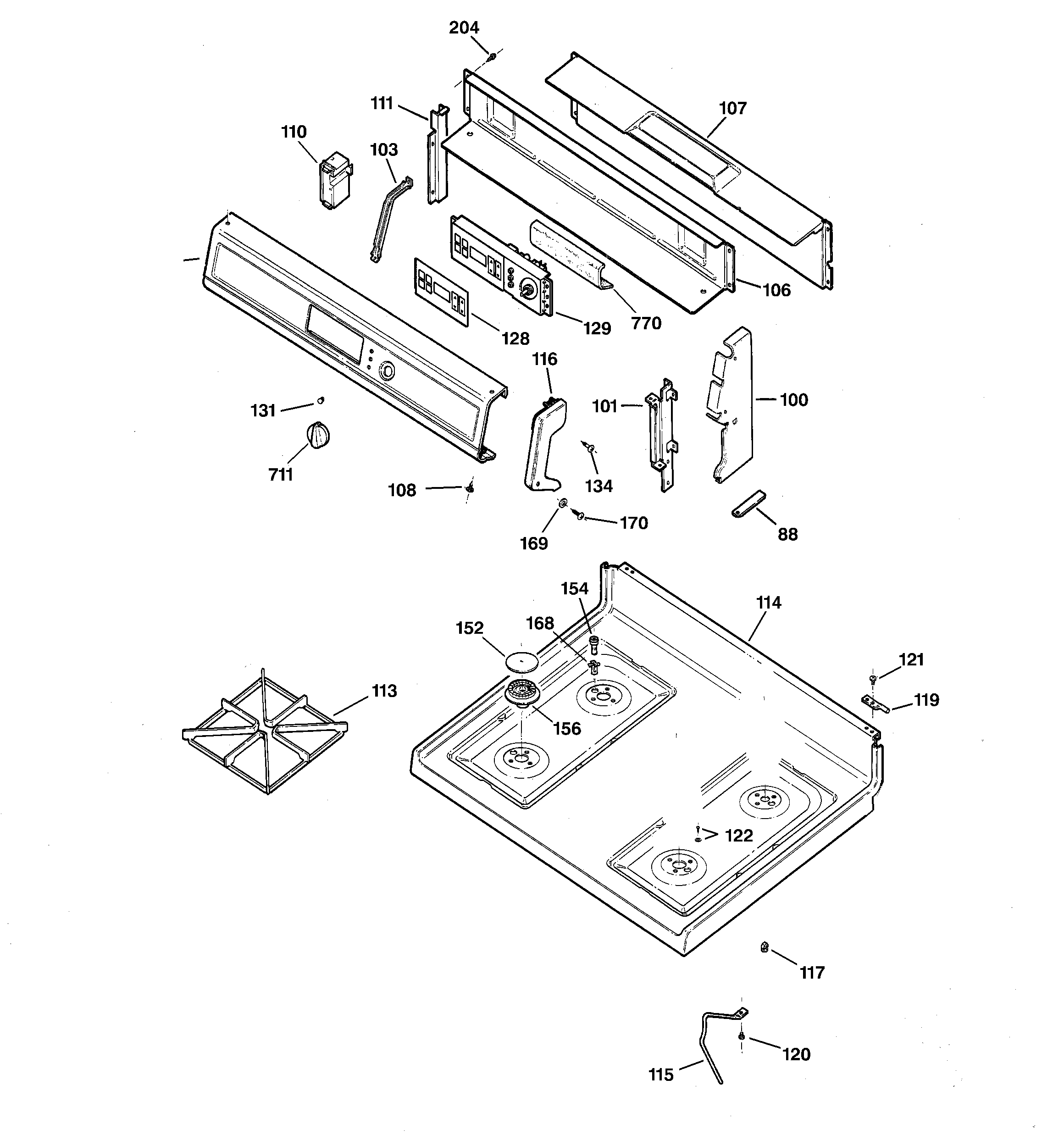 CONTROL PANEL & COOKTOP