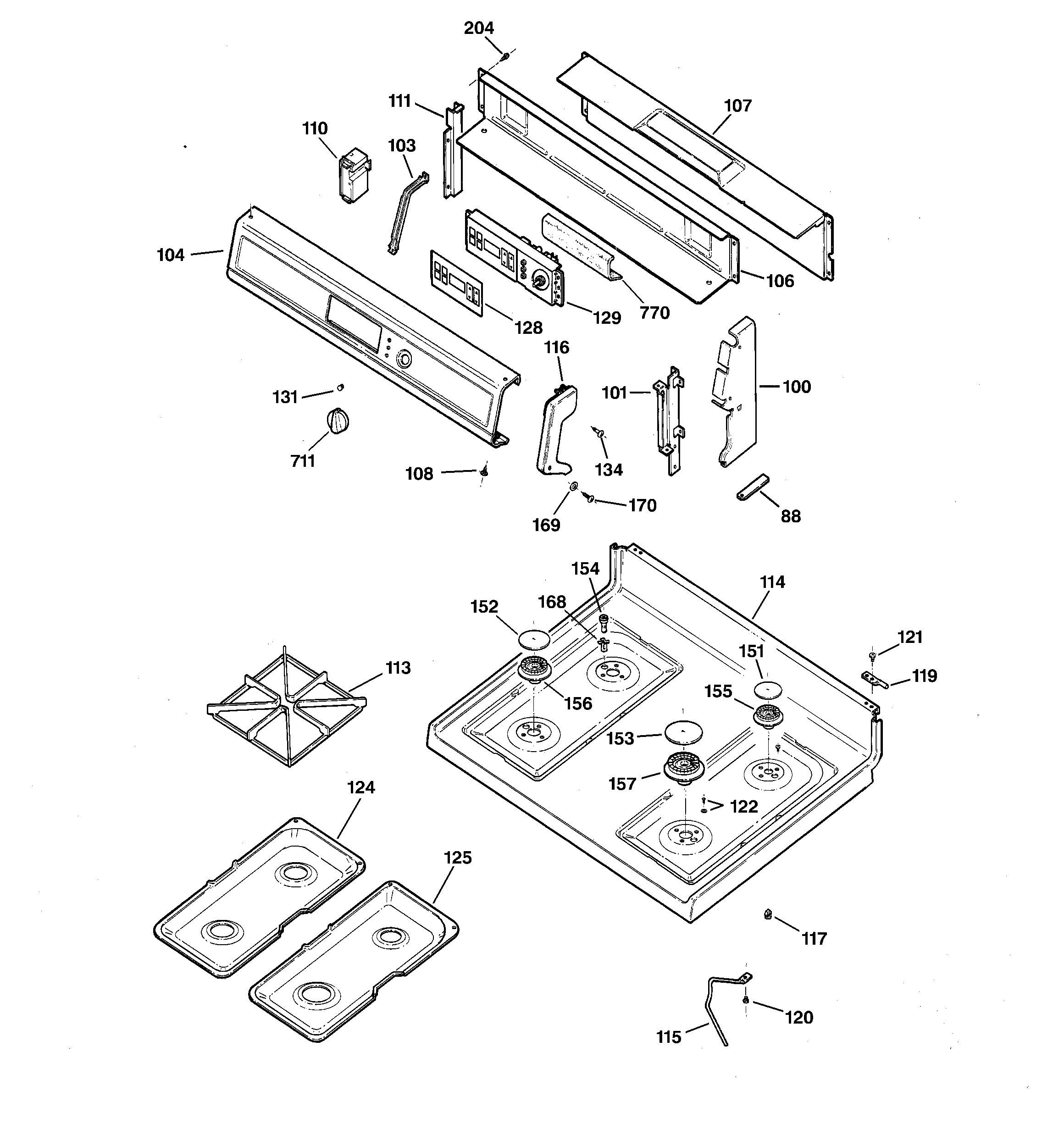 CONTROL PANEL & COOKTOP