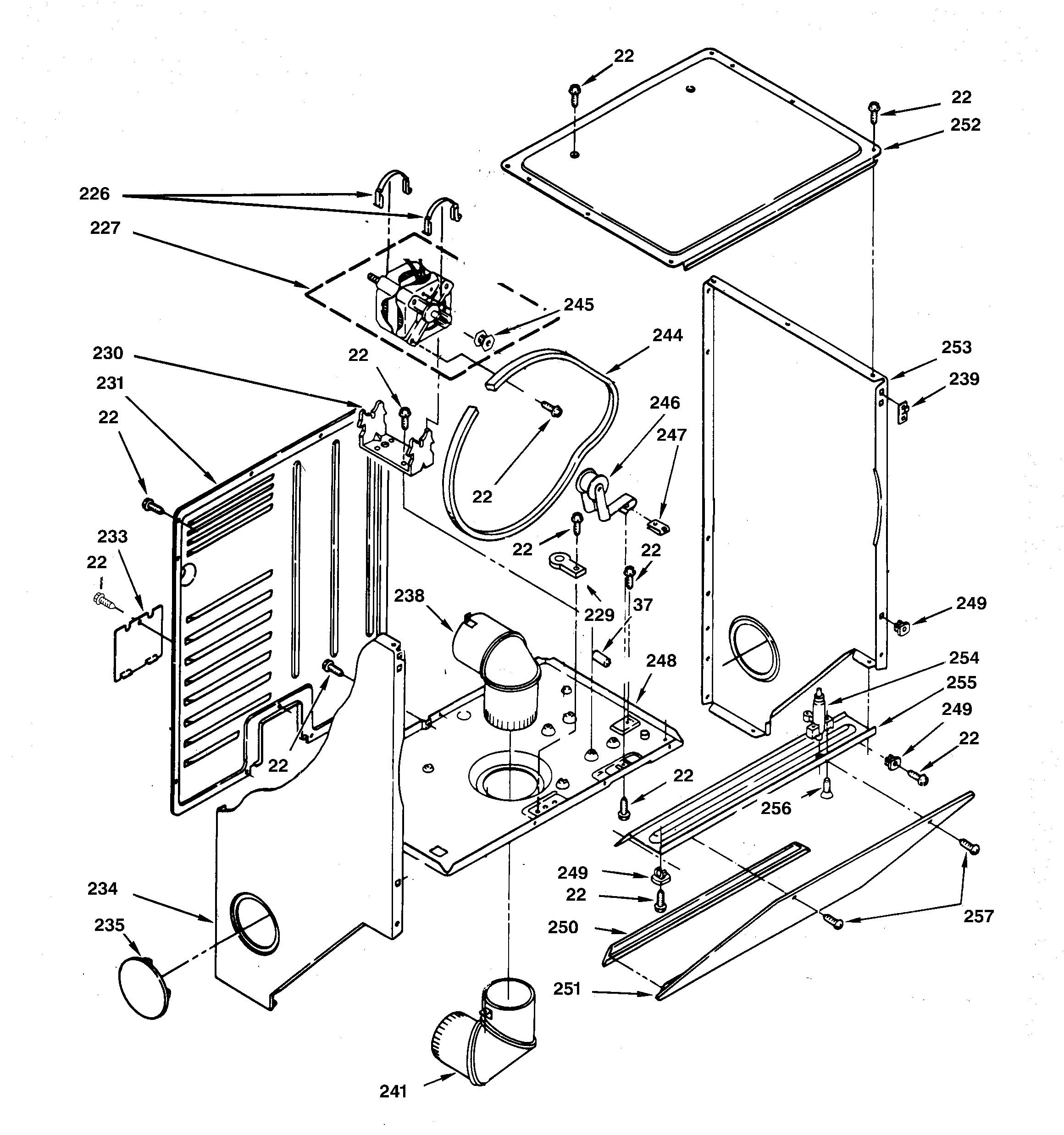 Dryer cabinet & motor