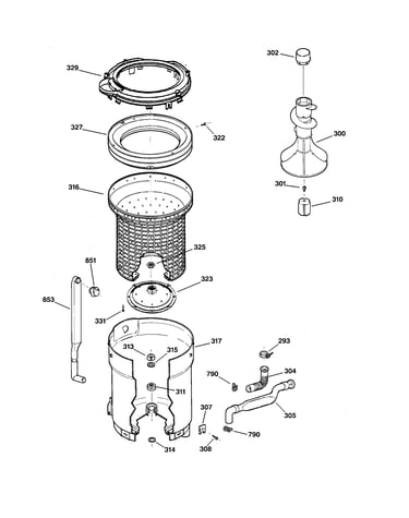 Tub, basket & agitator