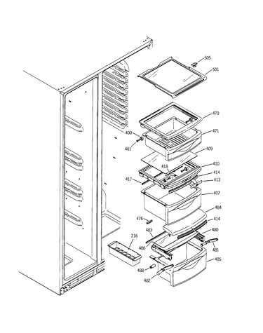 Fresh food shelves