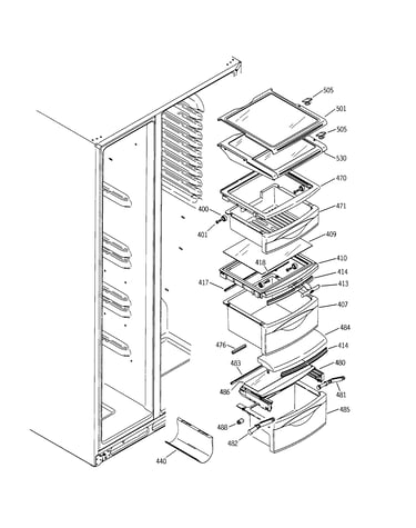 Fresh food shelves