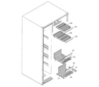 GE ESS25LGNABB freezer shelves diagram