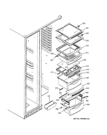 Fresh food shelves
