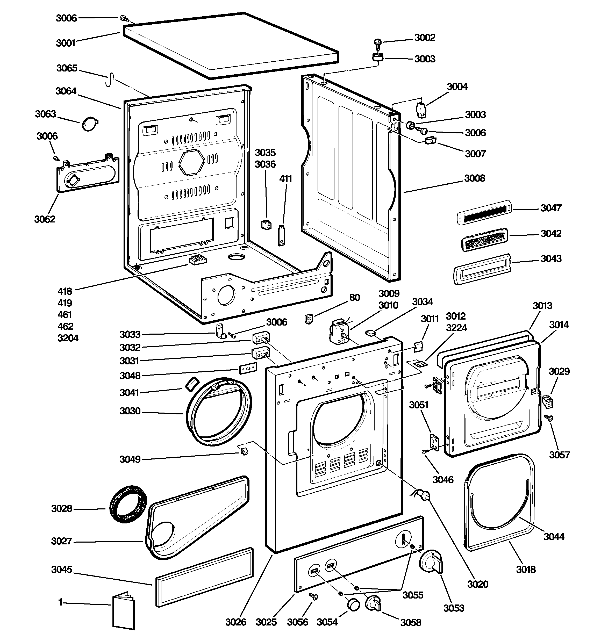 CABINET, FRONT PANEL, DOOR & CONTRO