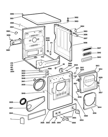 Cabinet, front panel, door & contro