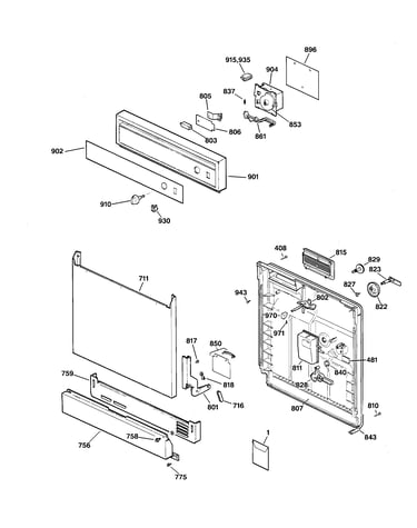 Escutcheon & door assembly