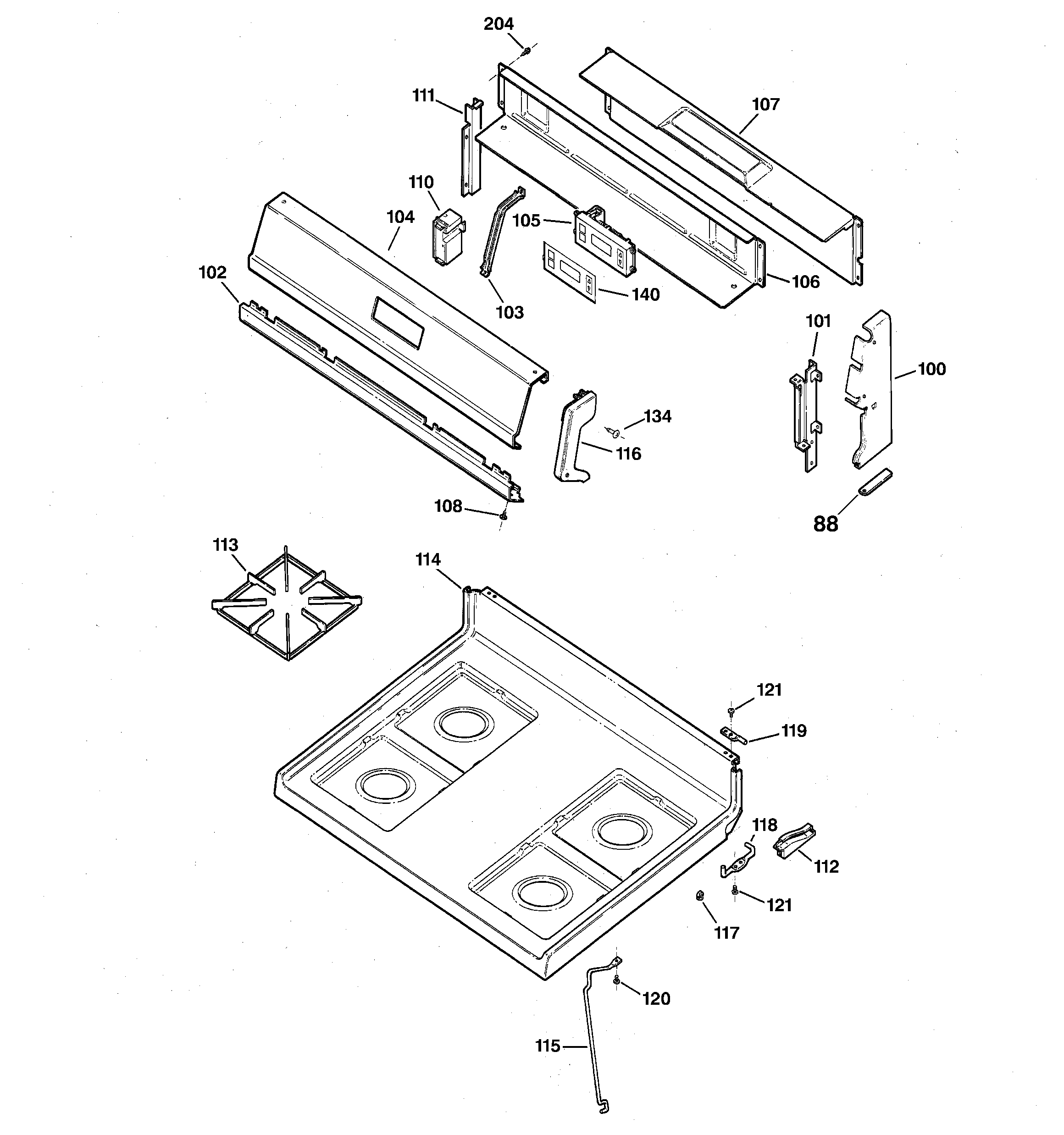 CONTROL PANEL & COOKTOP