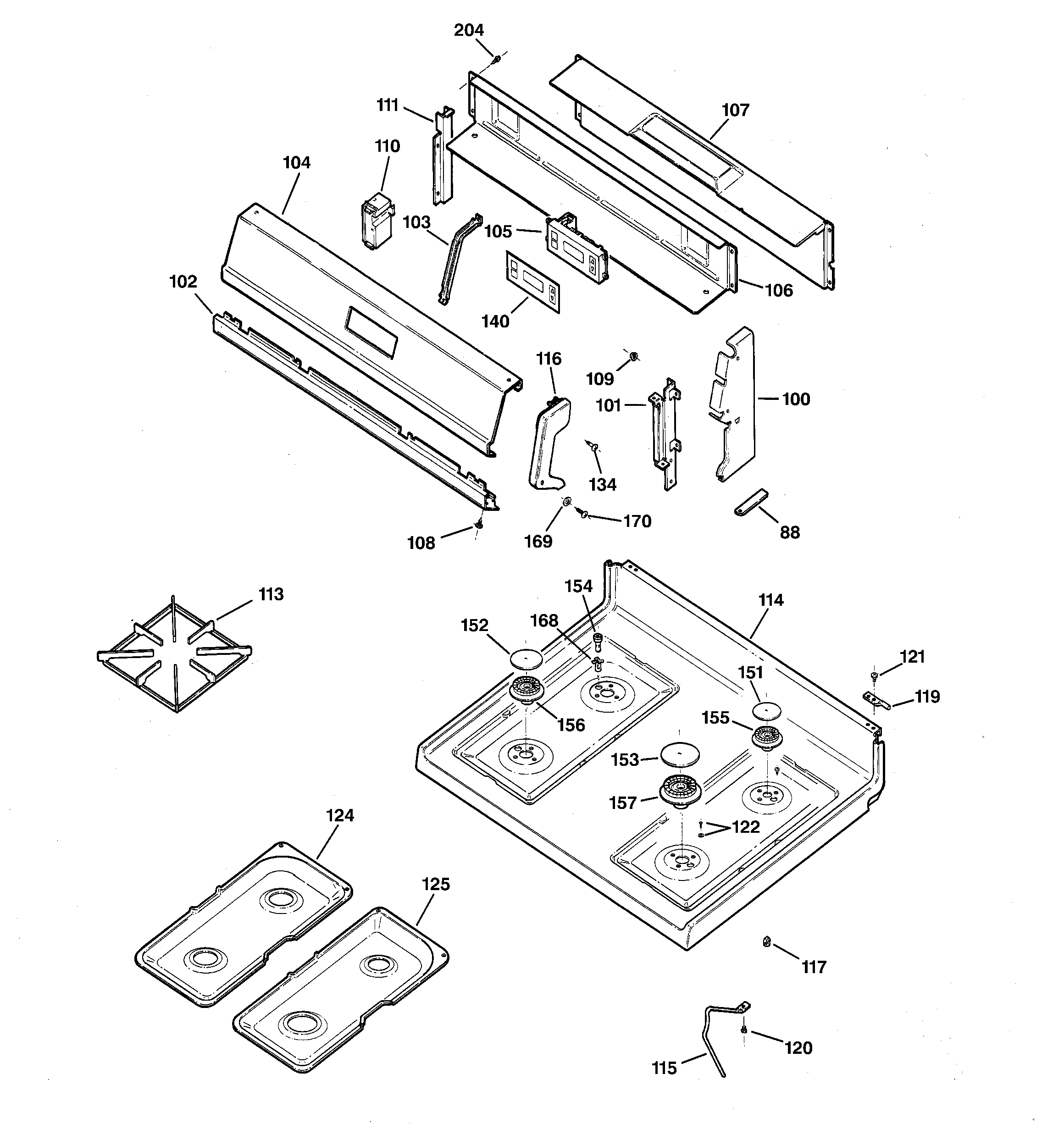 CONTROL PANEL & COOKTOP