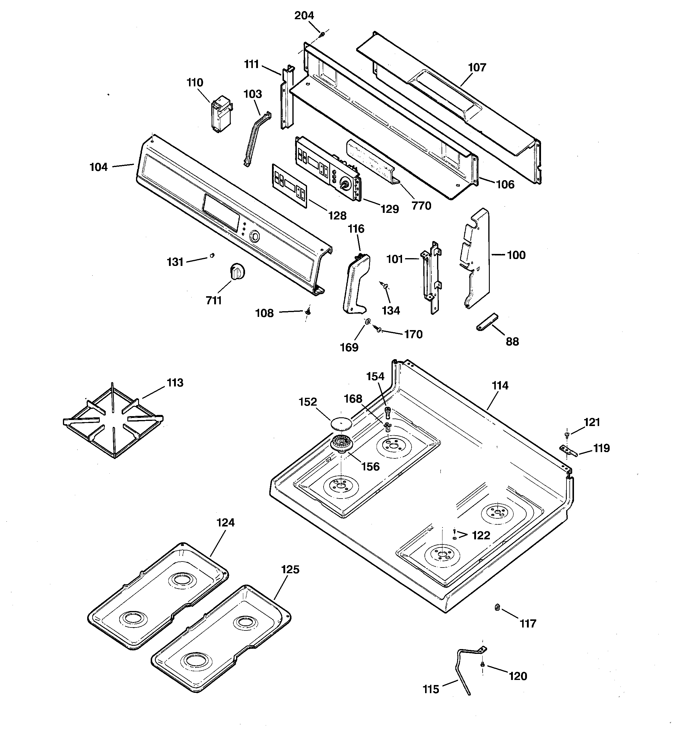 CONTROL PANEL & COOKTOP