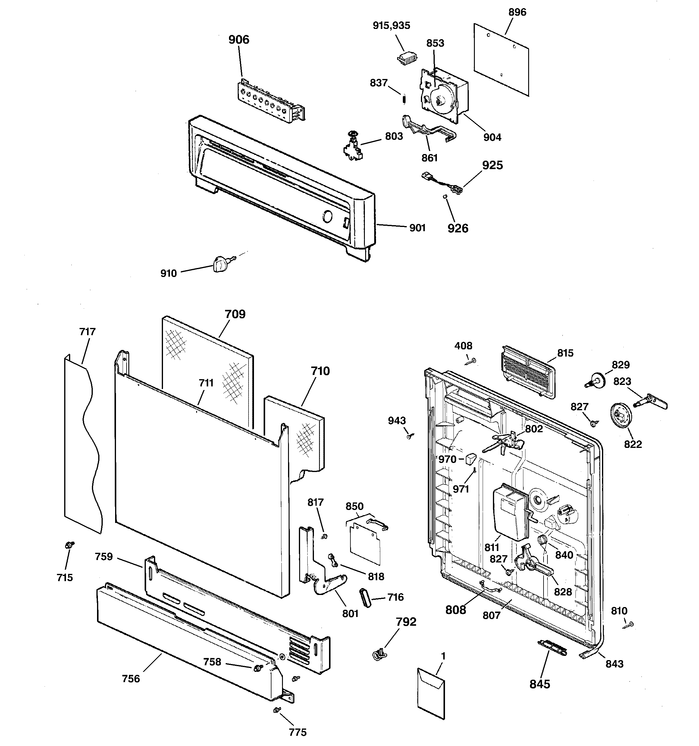 Escutcheon & door assembly