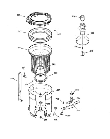 Tub, basket & agitator