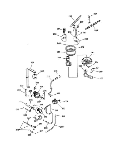 Motor-pump & spray arm assembly