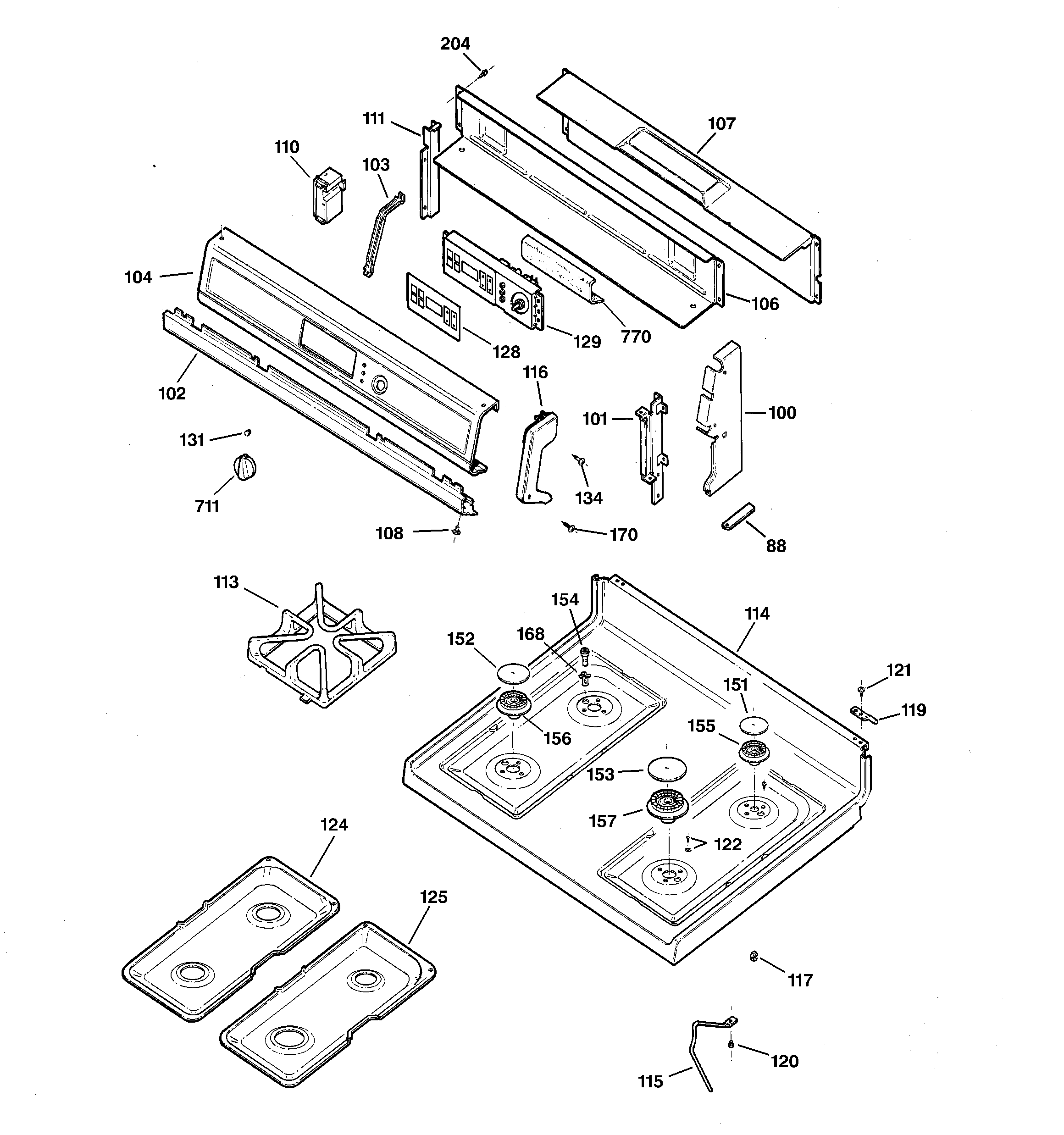 CONTROL PANEL & COOKTOP