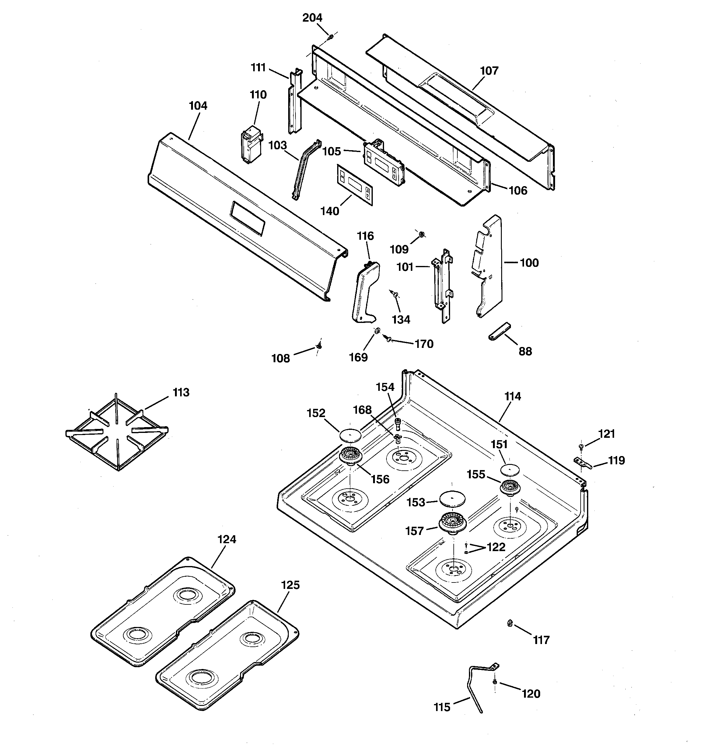 CONTROL PANEL & COOKTOP