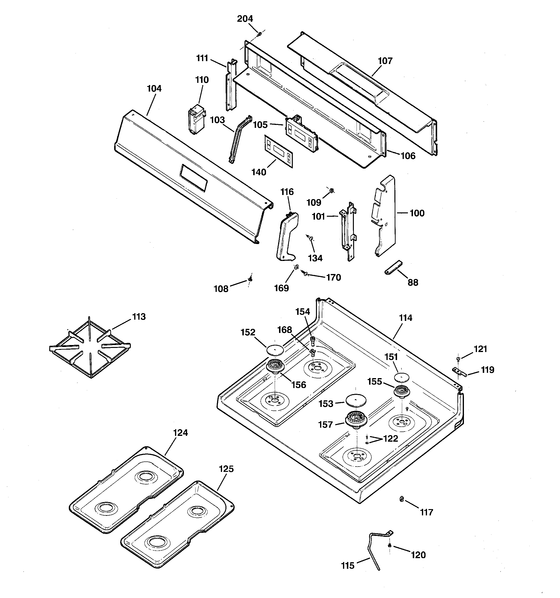 CONTROL PANEL & COOKTOP