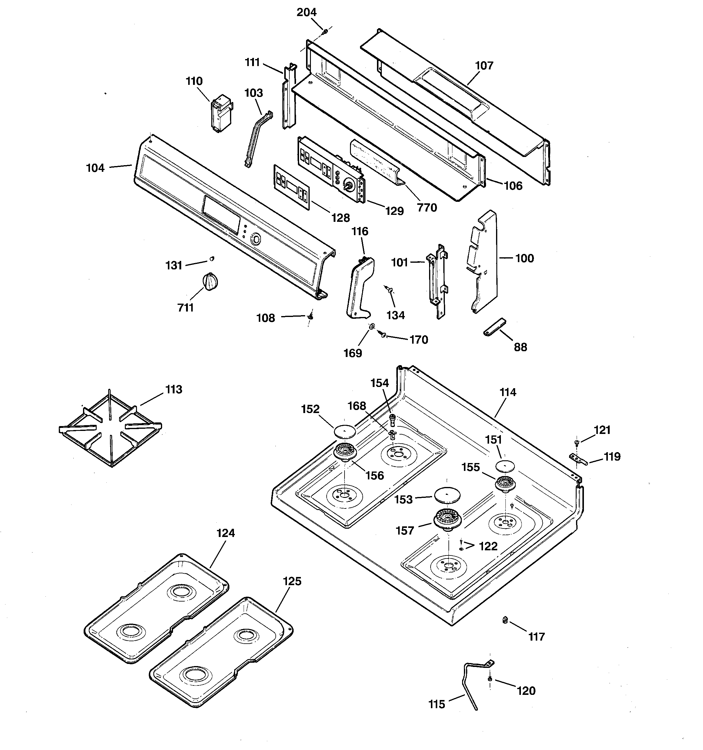 CONTROL PANEL & COOKTOP