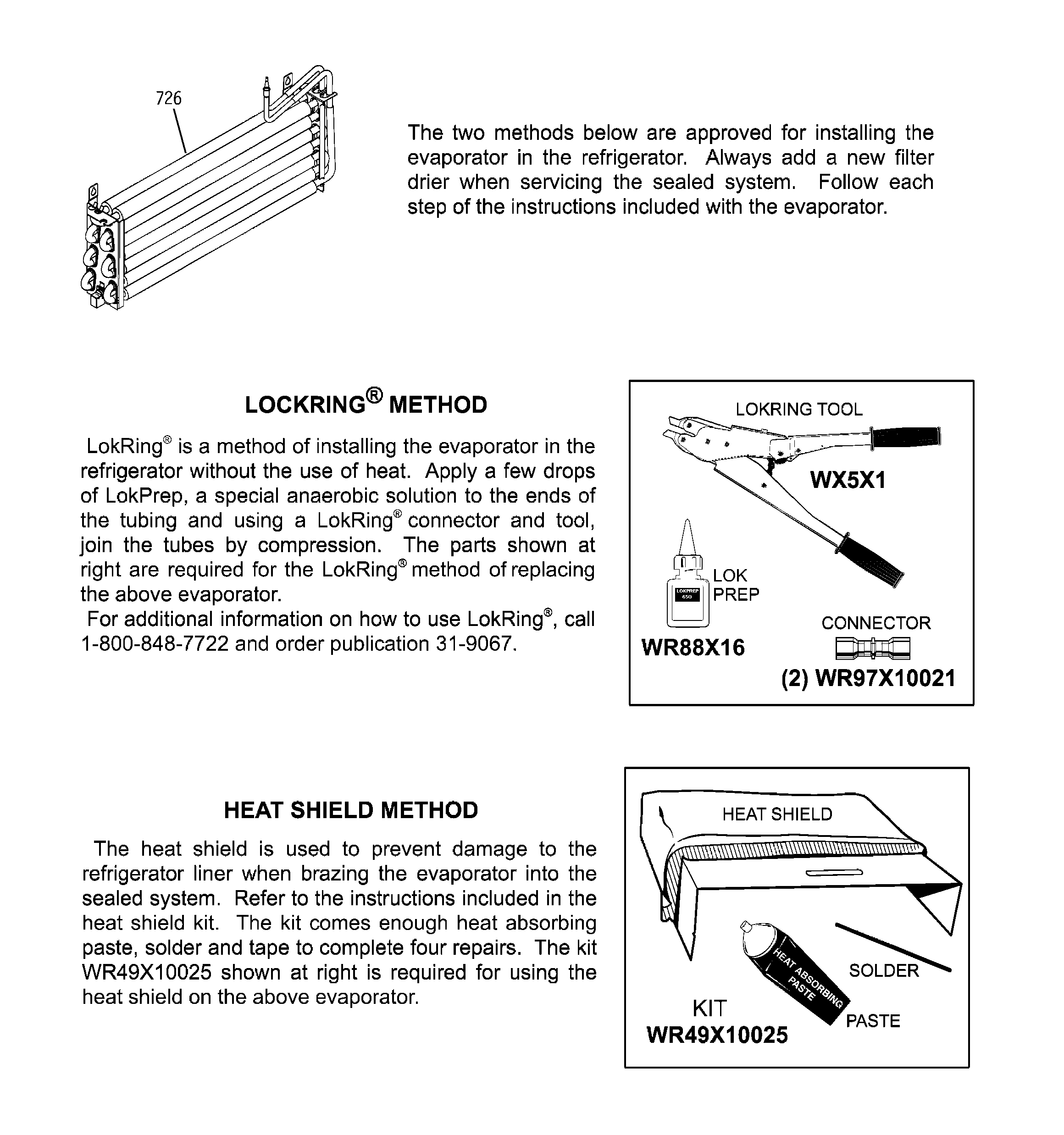 EVAPORATOR INSTRUCTIONS