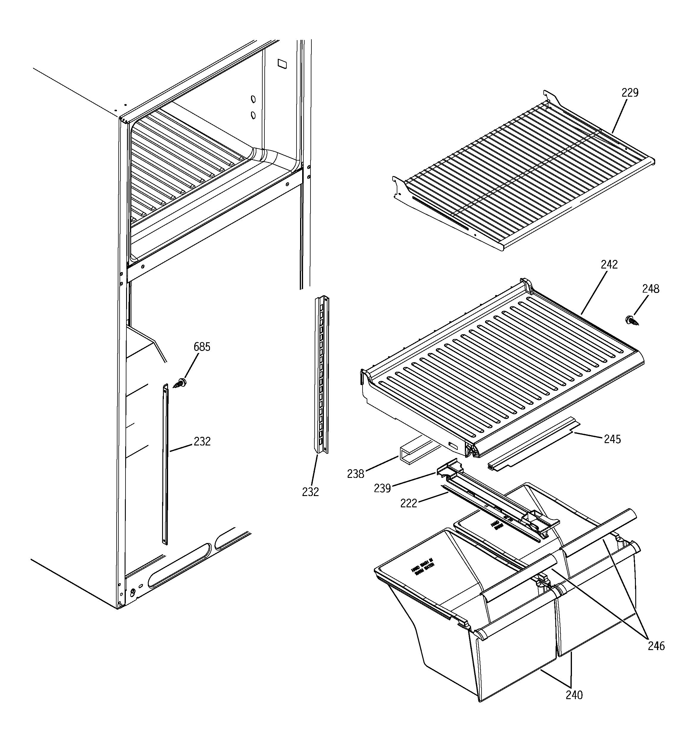 Fresh food shelves