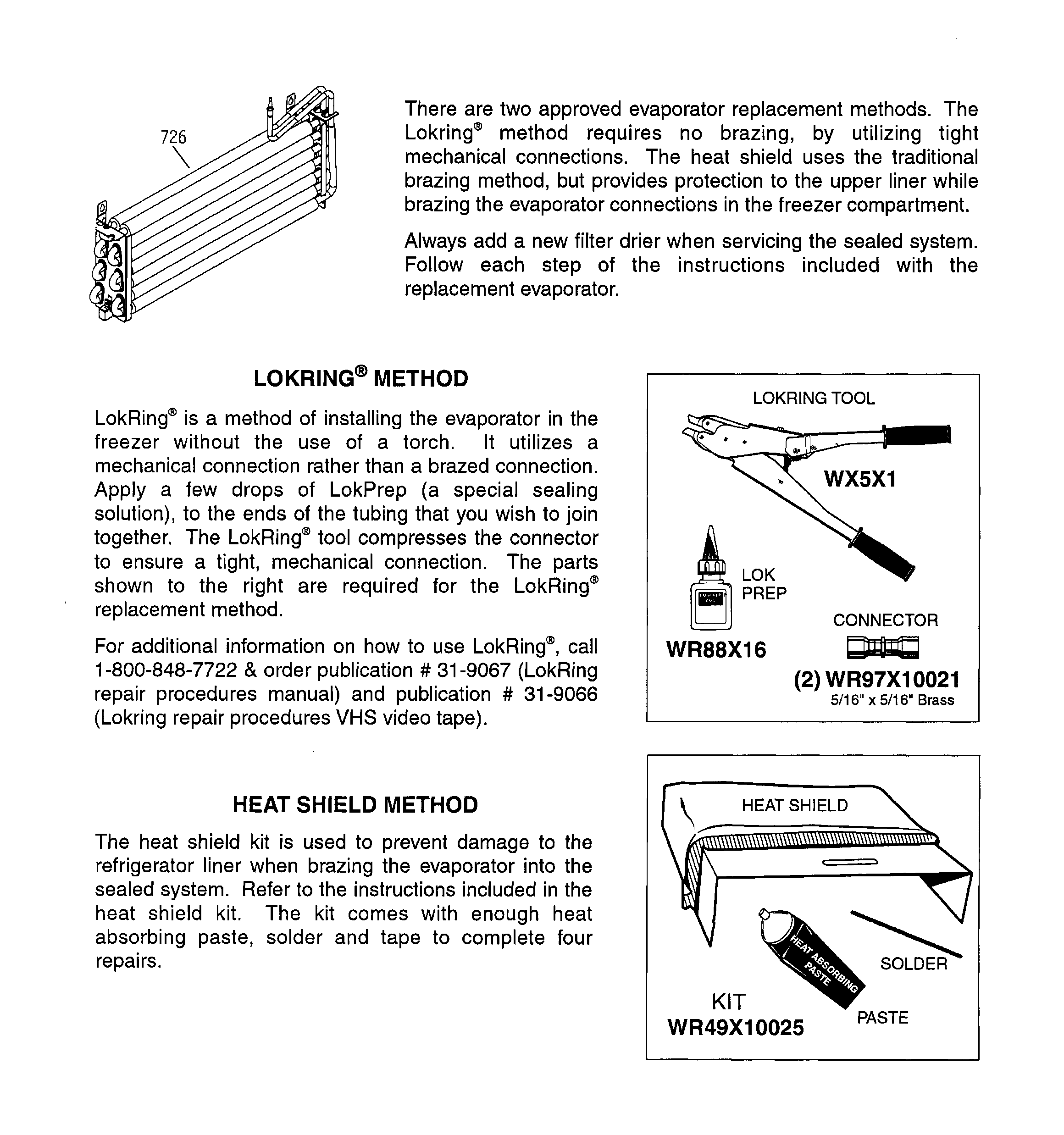 EVAPORATOR INSTRUCTIONS