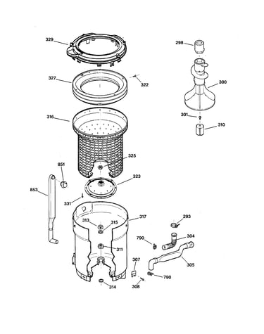 Tub, basket & agitator