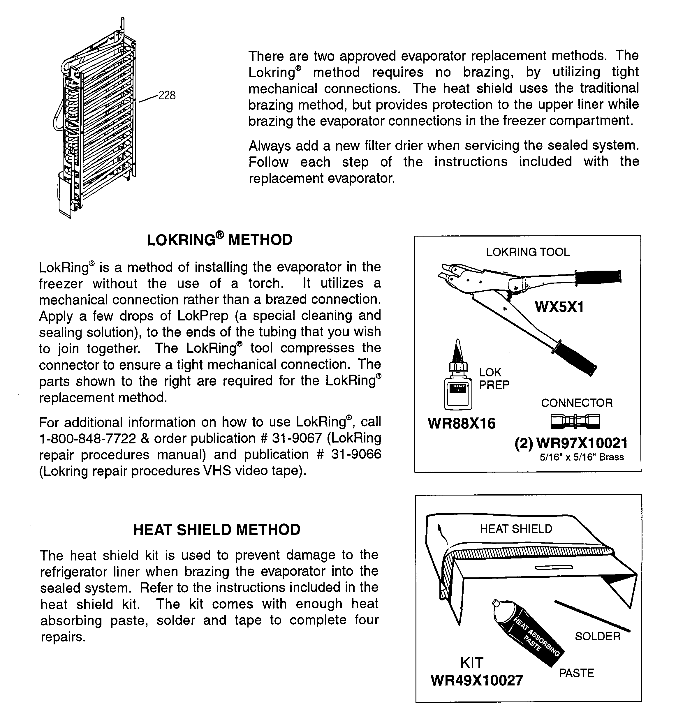 EVAPORATOR INSTRUCTIONS