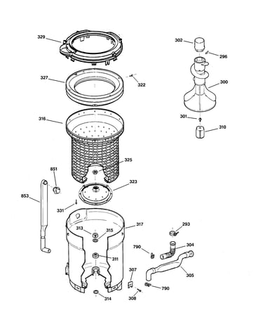 Tub, basket & agitator