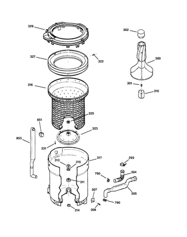 Tub, basket & agitator