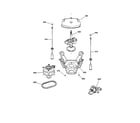 GE WBXR2090B3WW suspension, pump & drive components diagram