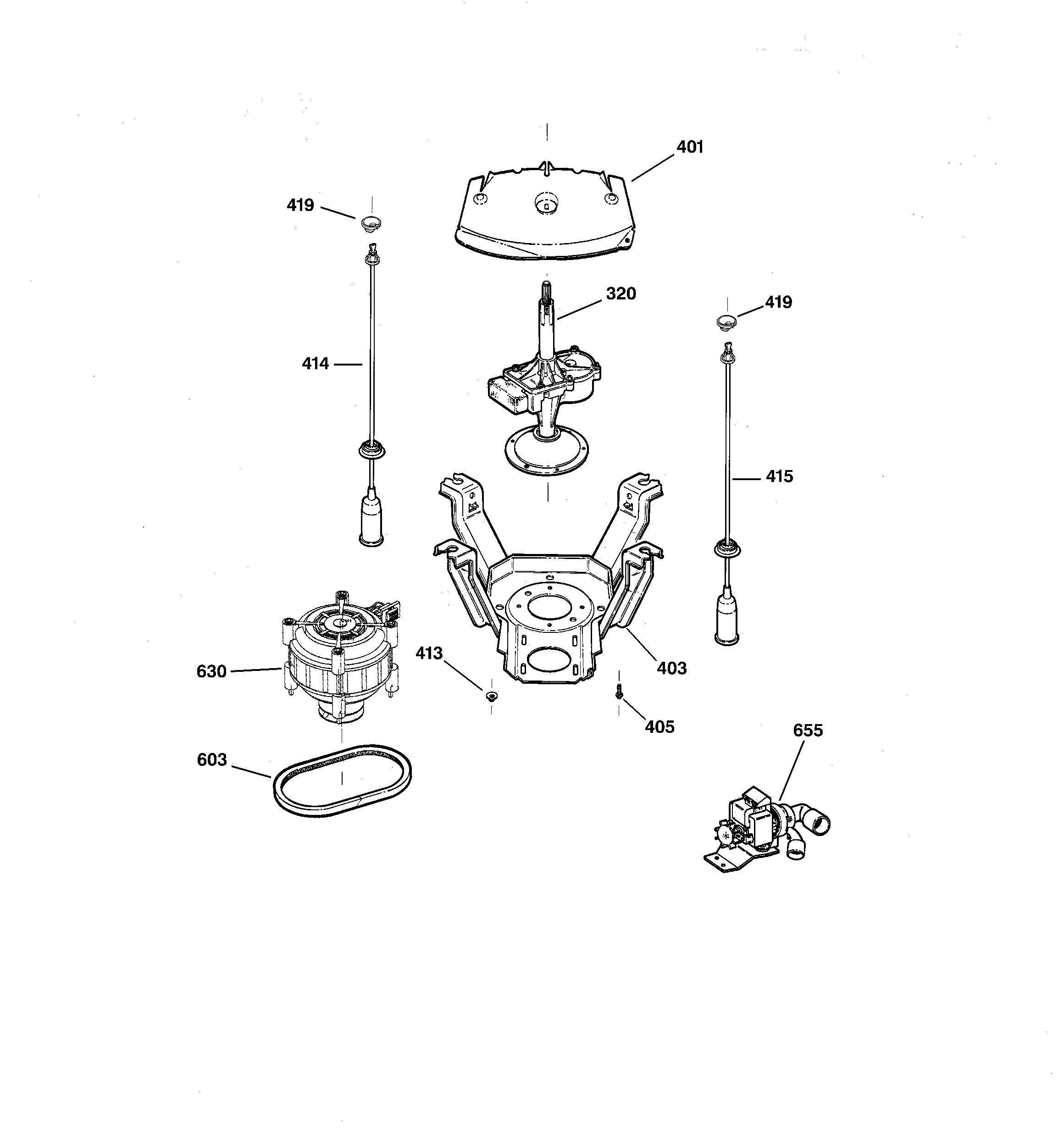 Suspension, pump & drive components