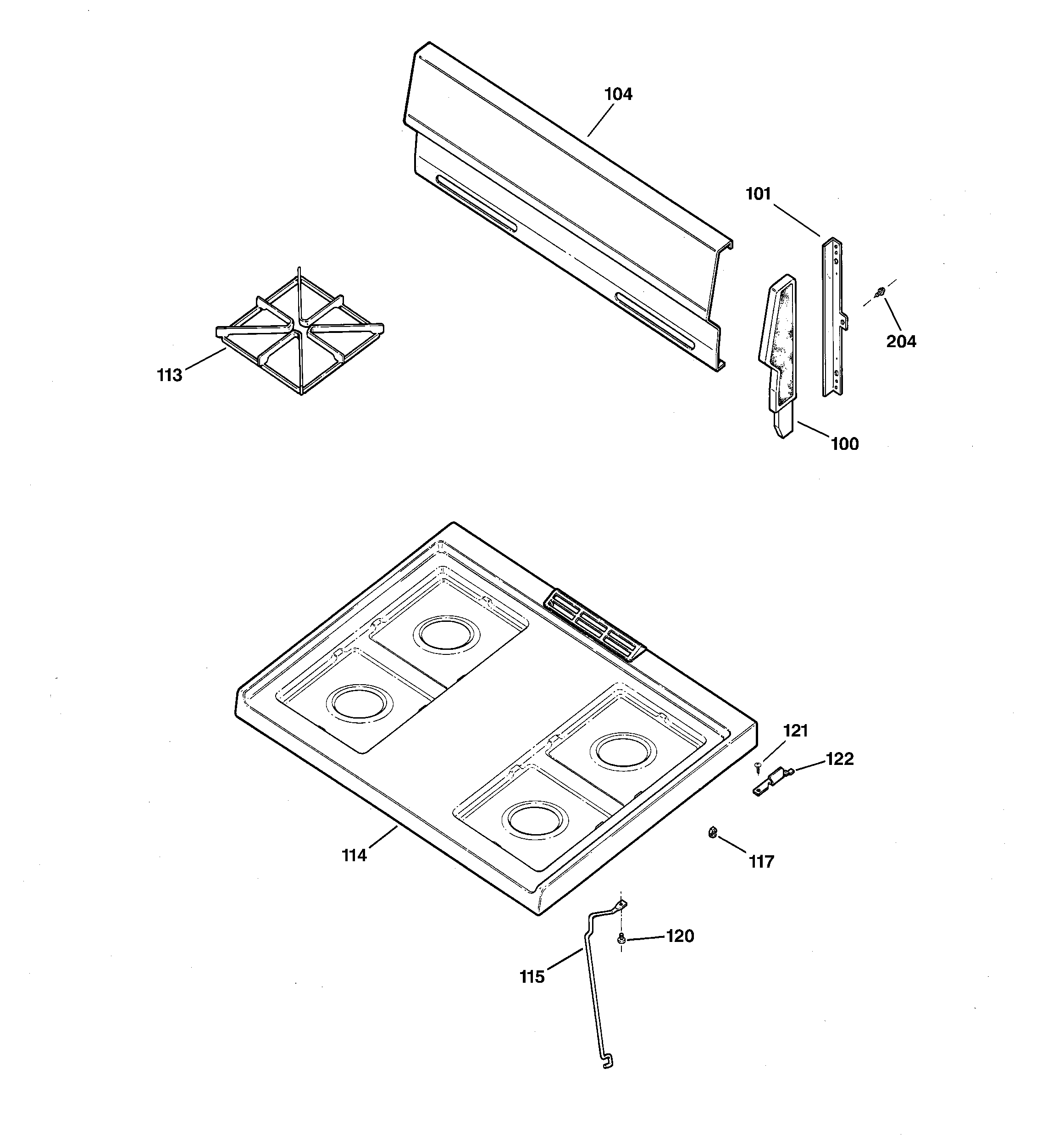 CONTROL PANEL & COOKTOP