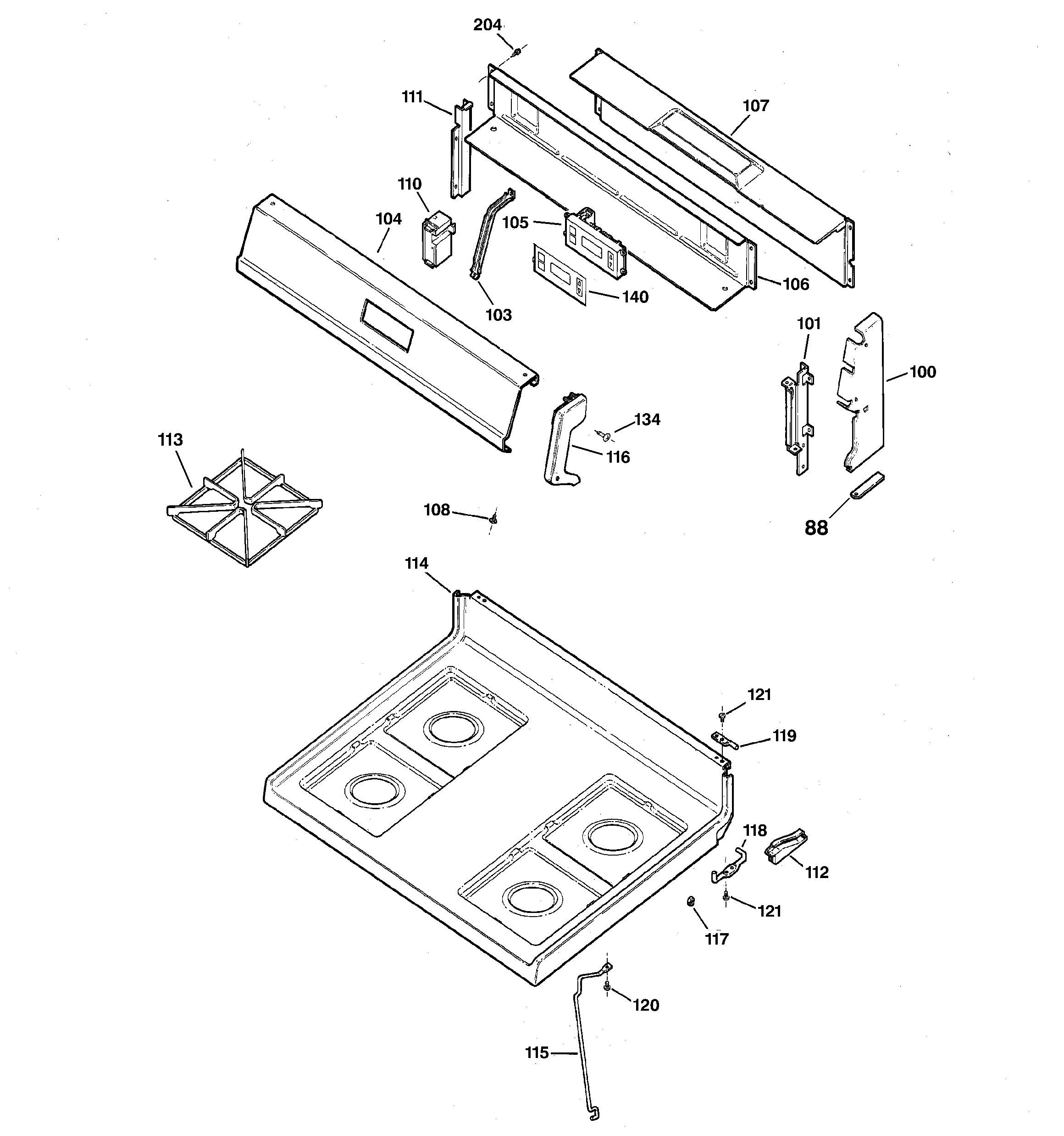 CONTROL PANEL & COOKTOP