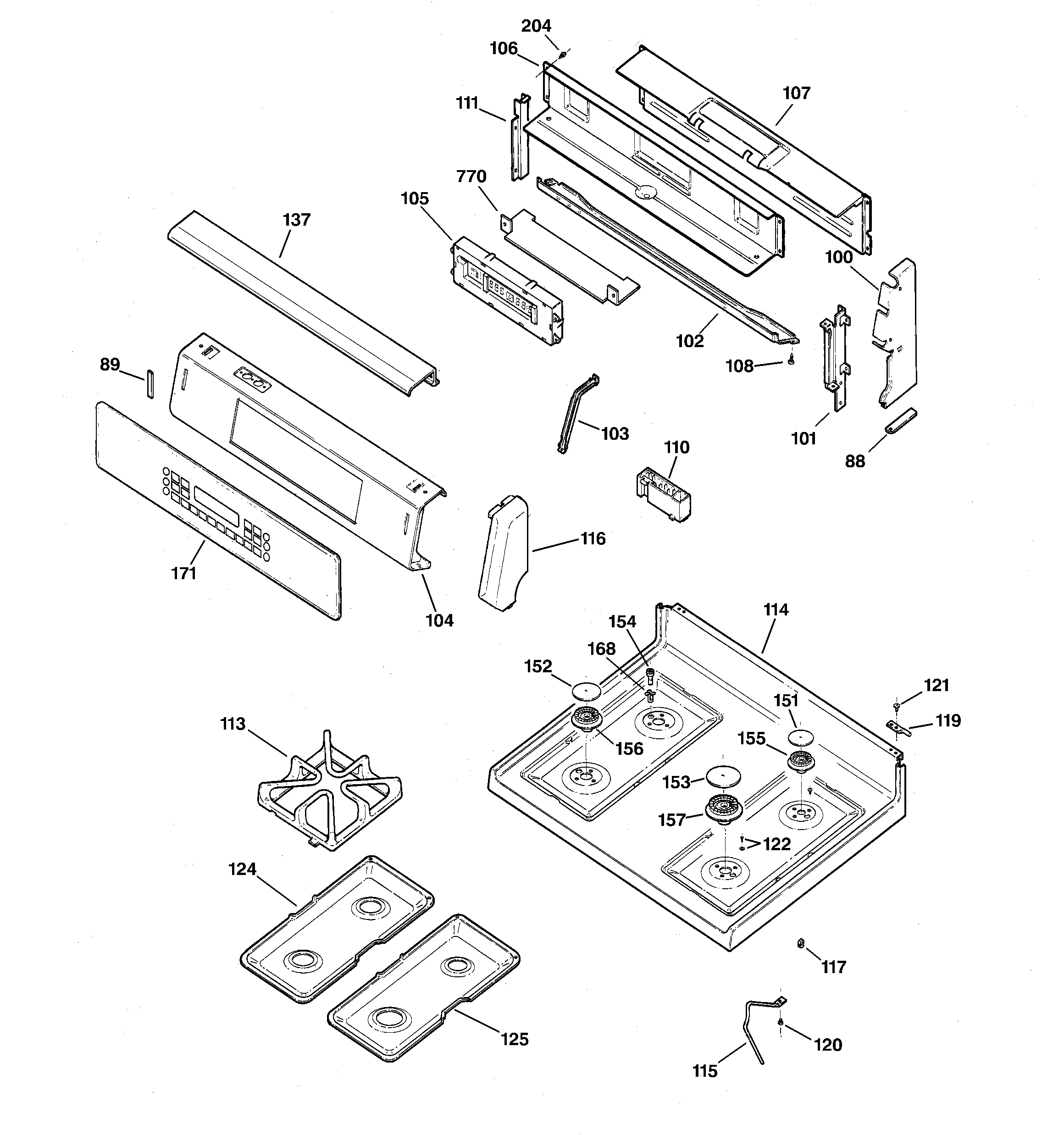 CONTROL PANEL & COOKTOP