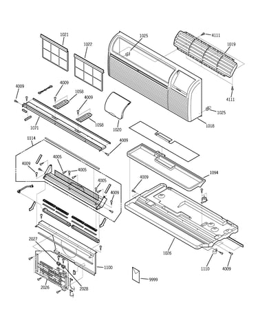 Grille, heater & base parts