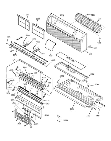 Grille, heater & base parts