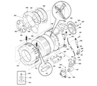 GE WSXH208A1WW tub & motor diagram