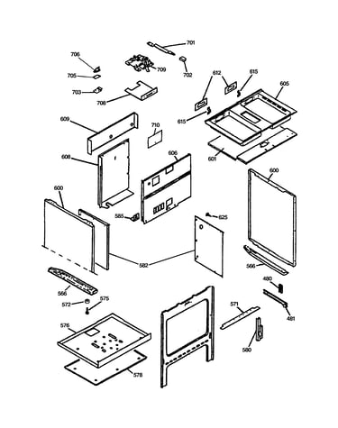 Lower oven cabinet assembly